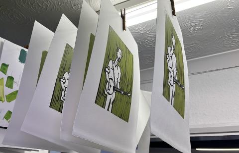 Pete Seeger Prints Hanging