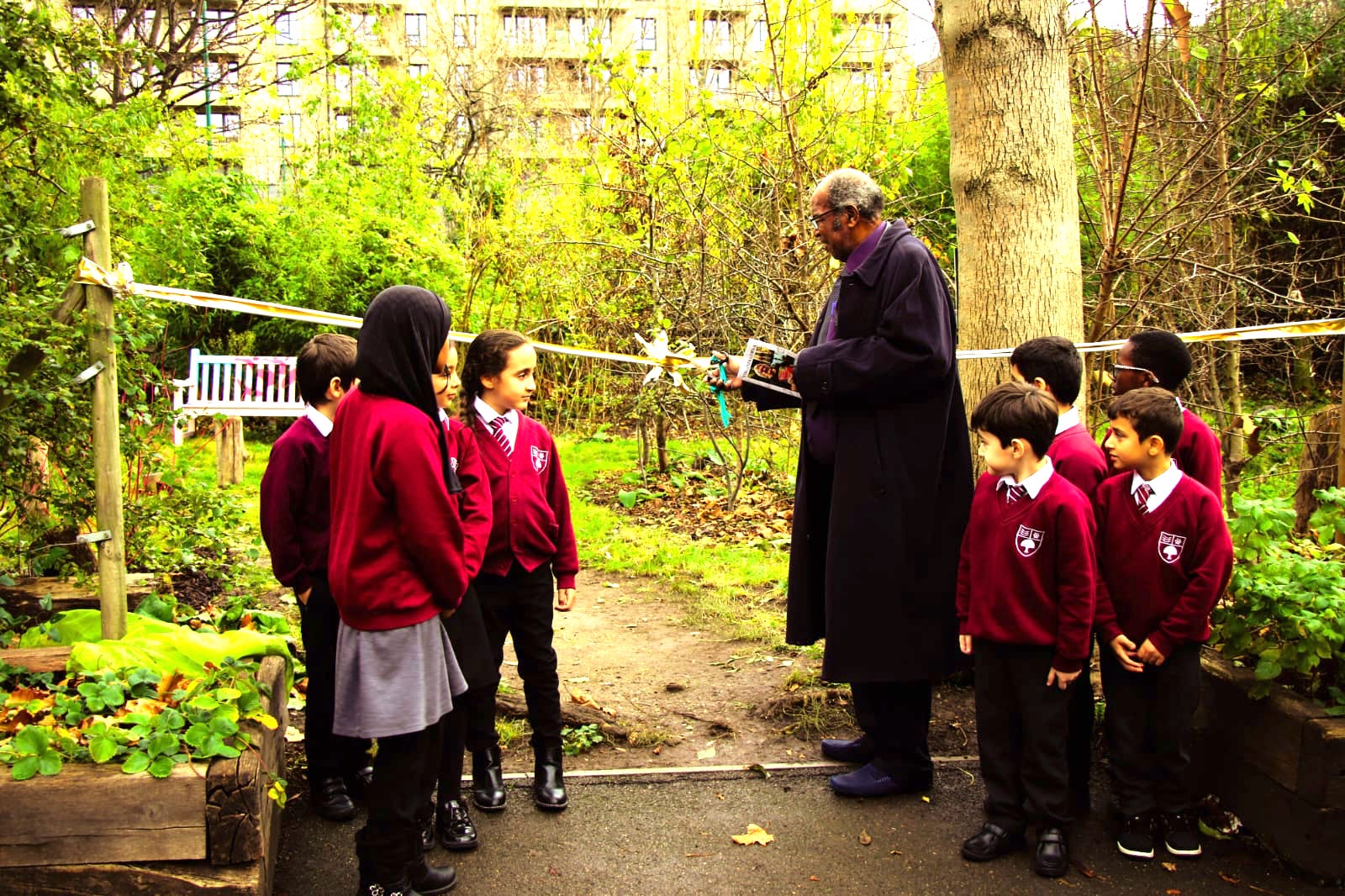 Ribbon cut of garden