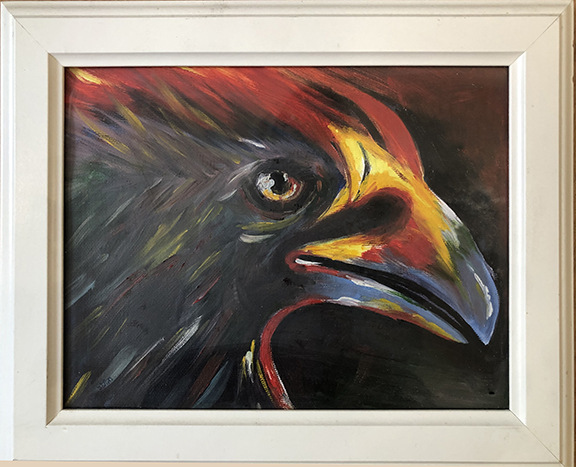 Focus - acrylic painting of an eagle
