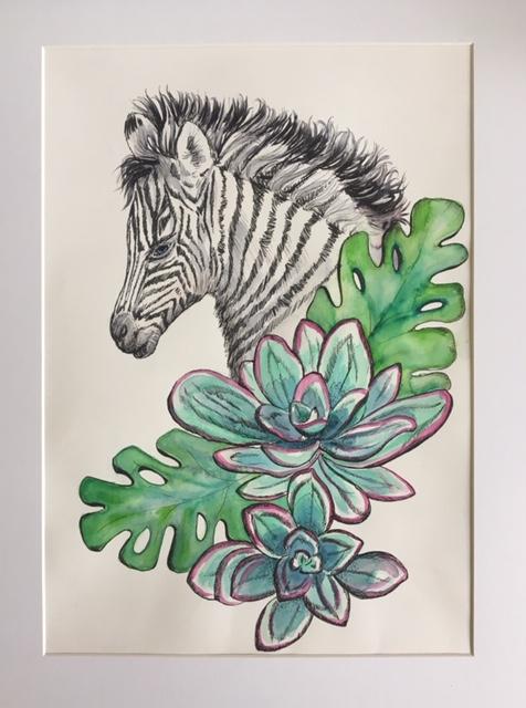Zebra, Original Watercolour