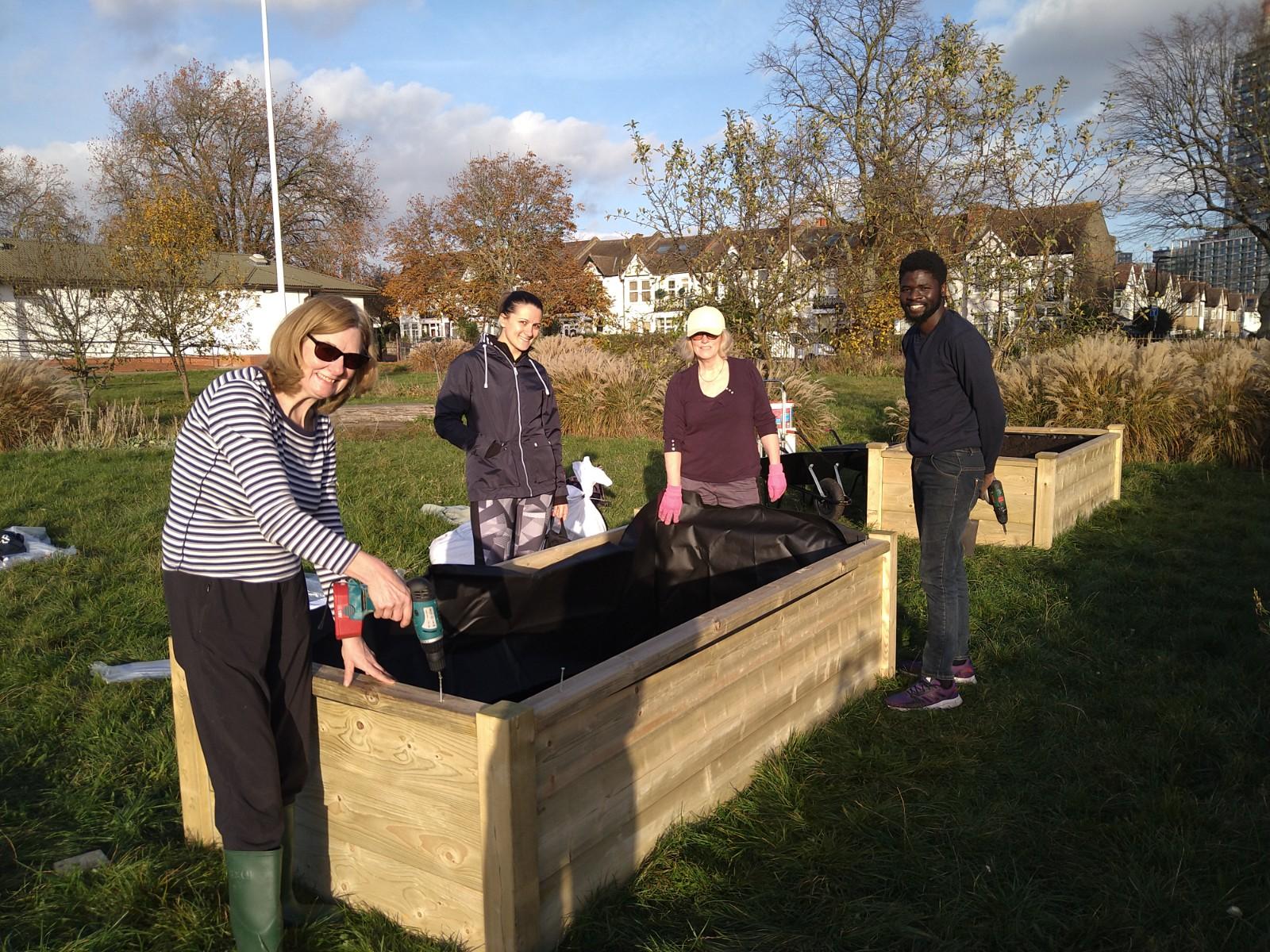 Raised beds volunteers