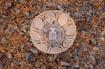 Glass bowl on ground